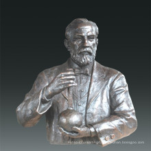 Estatueta Grande Estátua Químico Louis Pasteur Bronze Escultura Tpls-081